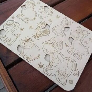 Intra απο ξύλο plywood 3mm-4mm πάχος – ξύλο πινάκων παζλ Peg για ζώα φάρμας 30x35 cm INTRAVECTRY-MY543606 - Image 1