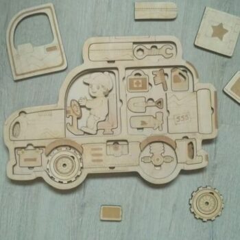 Intra απο ξύλο plywood 3mm-4mm πάχος – ξύλο Car Puzzle Toy for Kids 40x45 cm INTRAVECTRY-MY560444 - Image 1