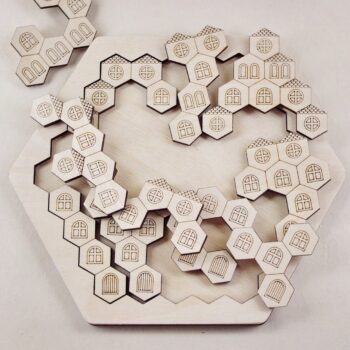 Intra απο ξύλο plywood 3mm-4mm πάχος – ξύλο Hexagon Honeycomb Kids Toy Puzzle 25x30 cm INTRAVECTRY-MY555338 - Image 1