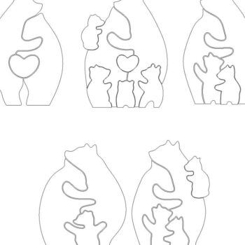 Intra απο ξύλο plywood 3mm-4mm πάχος – ξύλο Ξύλινων Παιχνιδιών Οικογενειακής Αρκούδας 12x15 cm INTRAVECTRY-MY560448 - Image 4