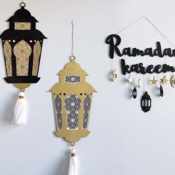 Intra απο ξύλο plywood 3mm-4mm πάχος – ξύλο Φαναριού Κρεμαστό Στολίδι Ραμαζάνι 25x30 cm INTRAVECTRY-MY544170 - Image 3