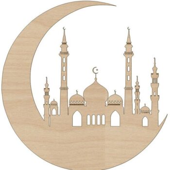 Intra απο ξύλο plywood 3mm-4mm πάχος – ξύλο διακόσμησης τοίχου με σημάδια σελήνης Ramadan Moon 30x35 cm INTRAVECTRY-MY557174 - Image 2