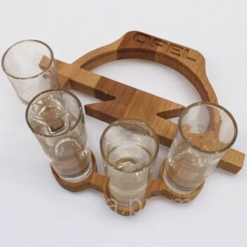 Intra απο ξύλο plywood 3mm-4mm πάχος – Δίσκος σερβιρίσματος Shot Glass 30x30 cm INTRAVECTRY-MY557690 - Image 1