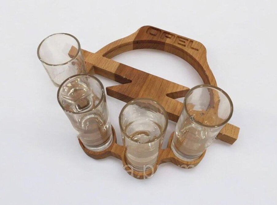 Intra απο ξύλο plywood 3mm-4mm πάχος – Δίσκος σερβιρίσματος Shot Glass 30x30 cm INTRAVECTRY-MY552028
