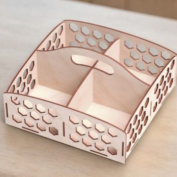 Intra απο ξύλο plywood 3mm-4mm πάχος – ξύλο δίσκου σνακ με μοτίβο ξύλου κηρήθρας 45x50 cm INTRAVECTRY-MY552207 - Image 1