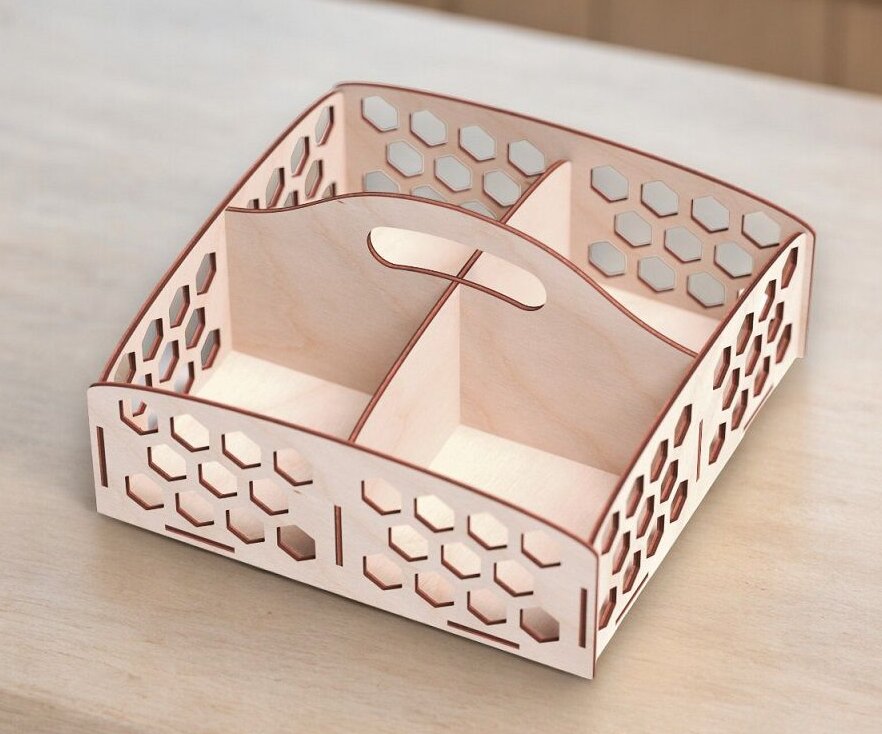 Intra απο ξύλο plywood 3mm-4mm πάχος – ξύλο δίσκου σνακ με μοτίβο ξύλου κηρήθρας 45x50 cm INTRAVECTRY-MY552207