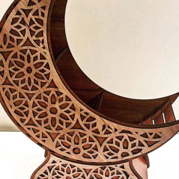 Intra απο ξύλο plywood 3mm-4mm πάχος – Ραμαζάνι Eid Crescent Moon Plate Σερβίρισμα φαγητού σερβίτσιο Επιδόρπιο Δίσκος σερβιρίσματος Ramadan File Moon 20x25 cm INTRAVECTRY-MY543677 - Image 3