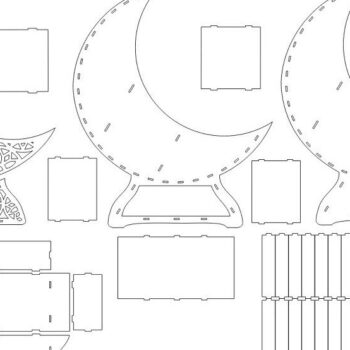 Intra απο ξύλο plywood 3mm-4mm πάχος – Ραμαζάνι Eid Crescent Moon Plate Σερβίρισμα φαγητού σερβίτσιο Επιδόρπιο Δίσκος σερβιρίσματος Ramadan File Moon 20x25 cm INTRAVECTRY-MY543677 - Image 4
