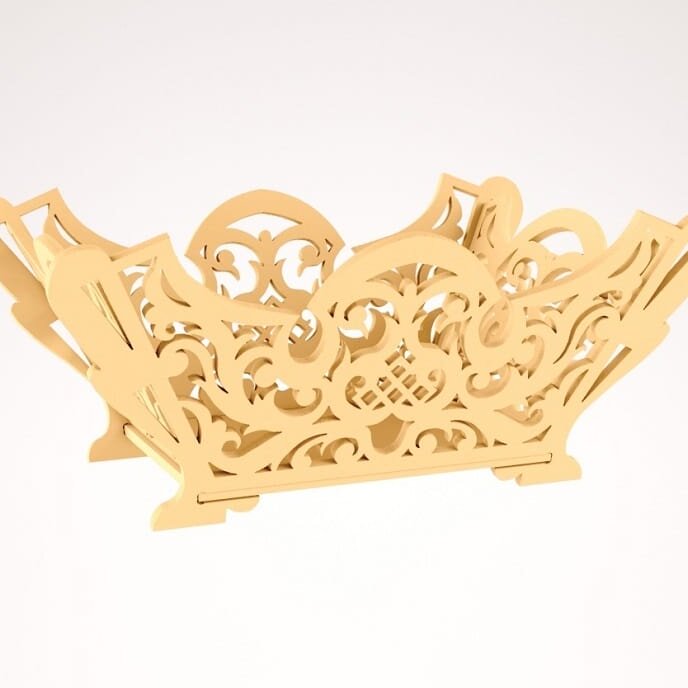 Intra απο ξύλο plywood 3mm-4mm πάχος – Κύλιση Saw Pattern Serving Basket File 10x10 cm INTRAVECTRY-MY543686