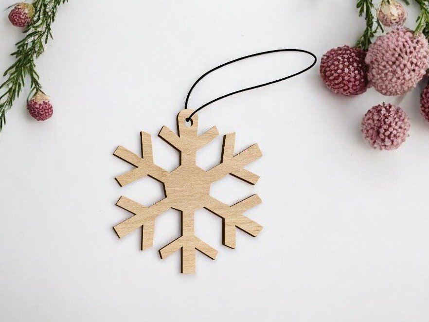 Intra απο ξύλο plywood 3mm-4mm πάχος – Χειροτεχνία στολίδι με νιφάδες χιονιού 35x40 cm INTRAVECTRY-MY551808