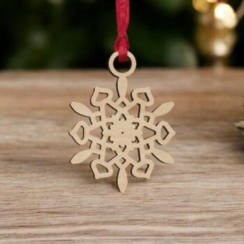 Intra απο ξύλο plywood 3mm-4mm πάχος – Διακόσμηση χριστουγεννιάτικου δέντρου με νιφάδες χιονιού 20x25 cm INTRAVECTRY-MY548395 - Image 1