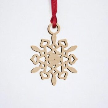 Intra απο ξύλο plywood 3mm-4mm πάχος – Διακόσμηση χριστουγεννιάτικου δέντρου με νιφάδες χιονιού 20x25 cm INTRAVECTRY-MY548395 - Image 2