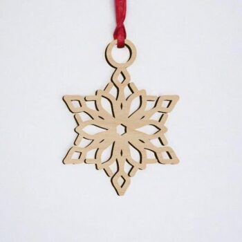 Intra απο ξύλο plywood 3mm-4mm πάχος – Κρεμαστό στολίδι νιφάδας χιονιού 20x20 cm INTRAVECTRY-MY546904 - Image 2