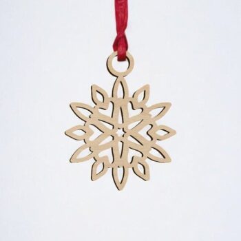 Intra απο ξύλο plywood 3mm-4mm πάχος – Ξύλινη διακόσμηση με νιφάδες χιονιού 40x40 cm INTRAVECTRY-MY559892 - Image 2