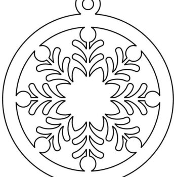 Intra απο ξύλο plywood 3mm-4mm πάχος – Χριστουγεννιάτικη μπάλα με νιφάδα χιονιού 20x20 cm INTRAVECTRY-MY545729 - Image 3