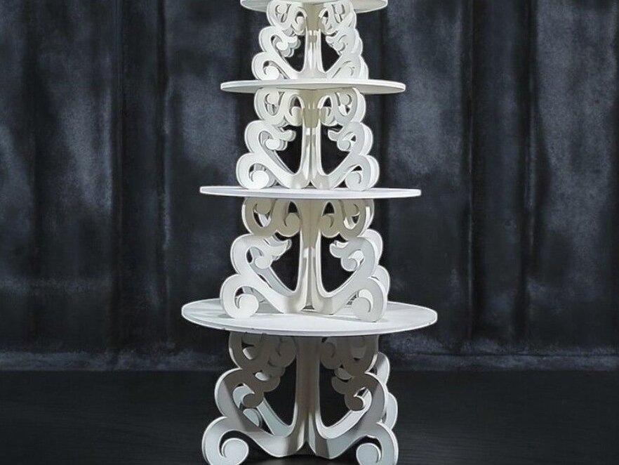 Intra απο ξύλο plywood 3mm-4mm πάχος – Επιτραπέζια βάση για επιδόρπιο Cake Cupcake 25x30 cm INTRAVECTRY-MY553602