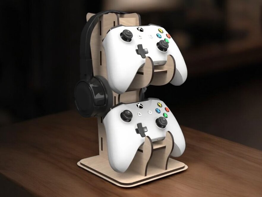 Intra απο ξύλο plywood 3mm-4mm πάχος – Gamer Controller και βάση ακουστικών 45x50 cm INTRAVECTRY-MY547165