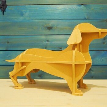 Intra απο ξύλο plywood 3mm-4mm πάχος – Βιβλιοθήκη Dachshund Dog Ράφι αποθήκευσης ραφιού σε σχήμα ζώου 40x40 cm INTRAVECTRY-MY559139 - Image 2