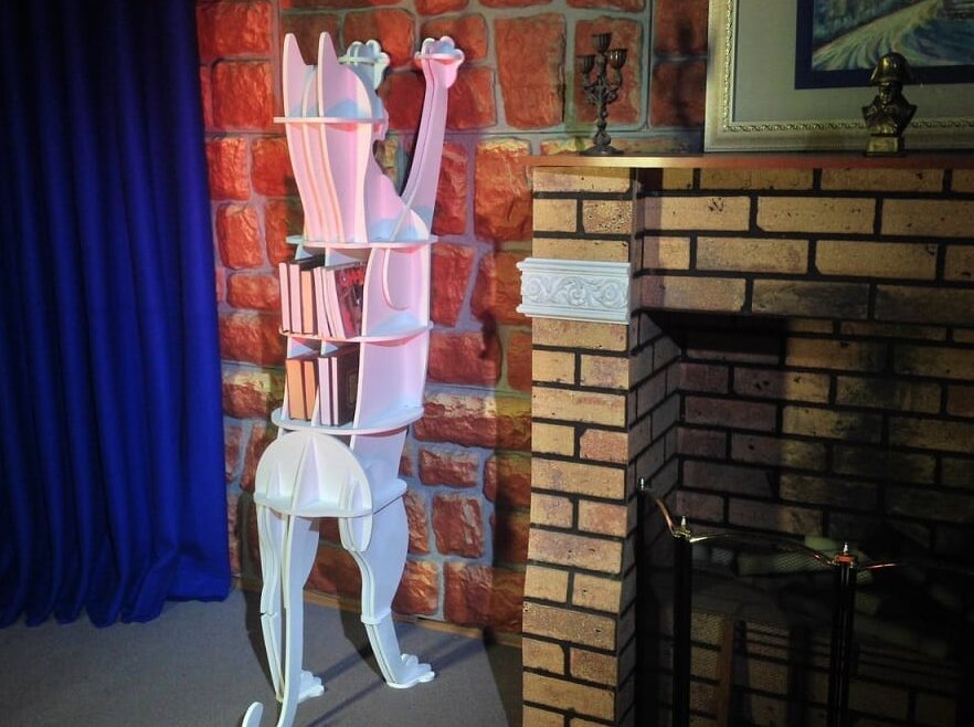 Intra απο ξύλο plywood 3mm-4mm πάχος – Ξύλινο ξύλο ραφιού βιβλίου σε σχήμα γάτας 20x20 cm INTRAVECTRY-MY546407