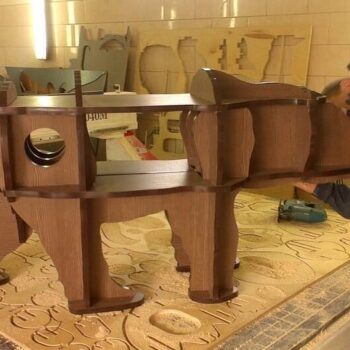 Intra απο ξύλο plywood 3mm-4mm πάχος – ξύλο ραφιών Bear Table Cum 30x30 cm INTRAVECTRY-MY560237 - Image 3