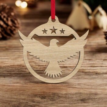 Intra απο ξύλο plywood 3mm-4mm πάχος – Χριστουγεννιάτικο μπιχλιμπίδι Eagle 20x25 cm INTRAVECTRY-MY549809 - Image 1