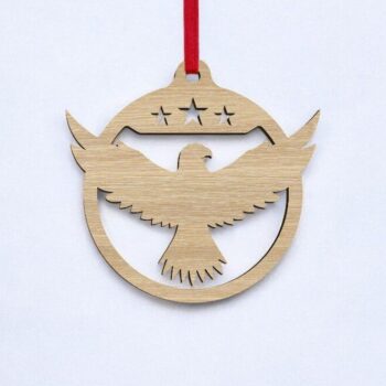 Intra απο ξύλο plywood 3mm-4mm πάχος – Χριστουγεννιάτικο μπιχλιμπίδι Eagle 20x25 cm INTRAVECTRY-MY549809 - Image 2