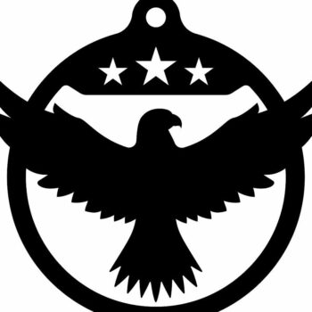 Intra απο ξύλο plywood 3mm-4mm πάχος – Χριστουγεννιάτικο μπιχλιμπίδι Eagle 20x25 cm INTRAVECTRY-MY549809 - Image 3