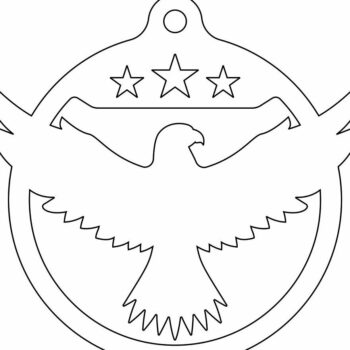 Intra απο ξύλο plywood 3mm-4mm πάχος – Χριστουγεννιάτικο μπιχλιμπίδι Eagle 20x25 cm INTRAVECTRY-MY549809 - Image 4