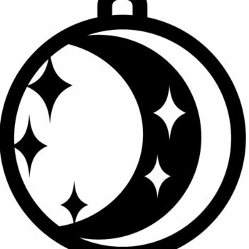 Intra απο ξύλο plywood 3mm-4mm πάχος – Ημισέληνος με μπιχλιμπίδι αστεριών 30x35 cm INTRAVECTRY-MY548029 - Image 3