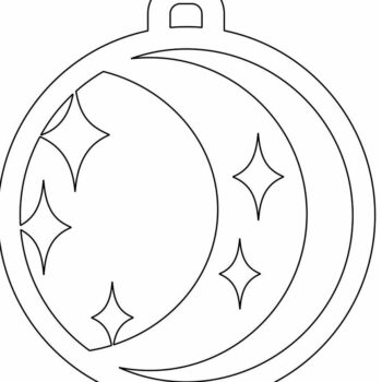 Intra απο ξύλο plywood 3mm-4mm πάχος – Ημισέληνος με μπιχλιμπίδι αστεριών 30x35 cm INTRAVECTRY-MY548029 - Image 4