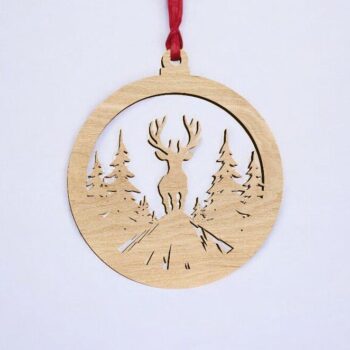 Intra απο ξύλο plywood 3mm-4mm πάχος – Τάρανδος Woodland Scene Bauble 40x40 cm INTRAVECTRY-MY548194 - Image 2