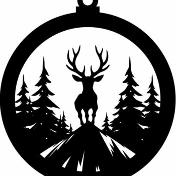 Intra απο ξύλο plywood 3mm-4mm πάχος – Τάρανδος Woodland Scene Bauble 40x40 cm INTRAVECTRY-MY548194 - Image 3