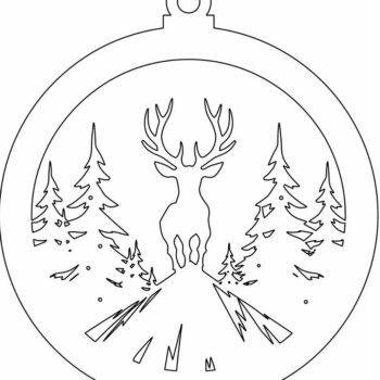 Intra απο ξύλο plywood 3mm-4mm πάχος – Τάρανδος Woodland Scene Bauble 40x40 cm INTRAVECTRY-MY548194 - Image 4