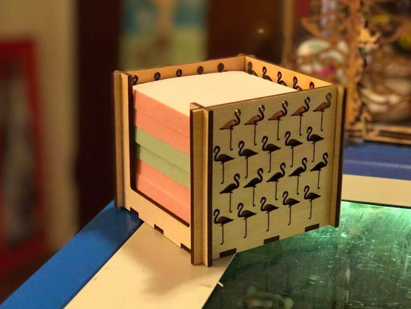 Intra απο ξύλο plywood 3mm-4mm πάχος – Flamingo Post-It Holder Note 25x30 cm INTRAVECTRY-MY547521