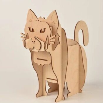 Intra απο ξύλο plywood 3mm-4mm πάχος – Μολύβι Cat Organizer Desk Organizer ξύλο CDR DXF 25x25 cm INTRAVECTRY-MY552268 - Image 3