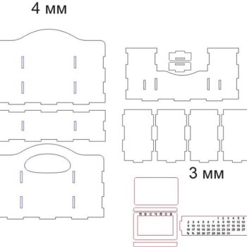 Intra απο ξύλο plywood 3mm-4mm πάχος – Οργανωτής γραφείου με διαρκές ημερολόγιο για δάσκαλο 20x20 cm INTRAVECTRY-MY554300 - Image 2