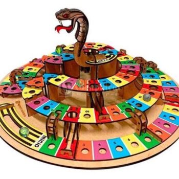 Intra απο ξύλο plywood 3mm-4mm πάχος – Παιχνίδι με ξύλινα φίδια και σκάλες 25x25 cm INTRAVECTRY-MY543913 - Image 1