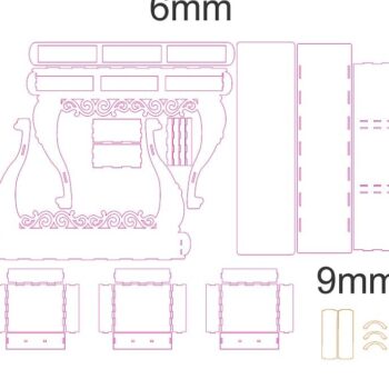 Intra απο ξύλο plywood 3mm-4mm πάχος – 3 ξύλο πίνακα κονσόλας συρταριού 30x30 cm INTRAVECTRY-MY554697 - Image 2