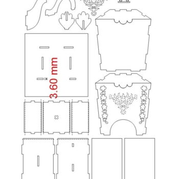 Intra απο ξύλο plywood 3mm-4mm πάχος – Ξύλινη θήκη για Τσαγιέρα 20x25 cm INTRAVECTRY-MY553650 - Image 3