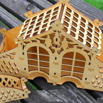 Intra απο ξύλο plywood 3mm-4mm πάχος – Tea Bag Organizer Countertop Storage Caddy 10x10 cm INTRAVECTRY-MY547048 - Image 2