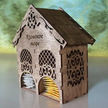 Intra απο ξύλο plywood 3mm-4mm πάχος – Tea House από κόντρα πλακέ με 2 διαμερίσματα 25x30 cm INTRAVECTRY-MY547055 - Image 1