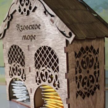 Intra απο ξύλο plywood 3mm-4mm πάχος – Tea House από κόντρα πλακέ με 2 διαμερίσματα 25x30 cm INTRAVECTRY-MY547055 - Image 2