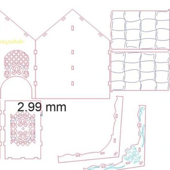 Intra απο ξύλο plywood 3mm-4mm πάχος – Tea House από κόντρα πλακέ με 2 διαμερίσματα 25x30 cm INTRAVECTRY-MY547055 - Image 3