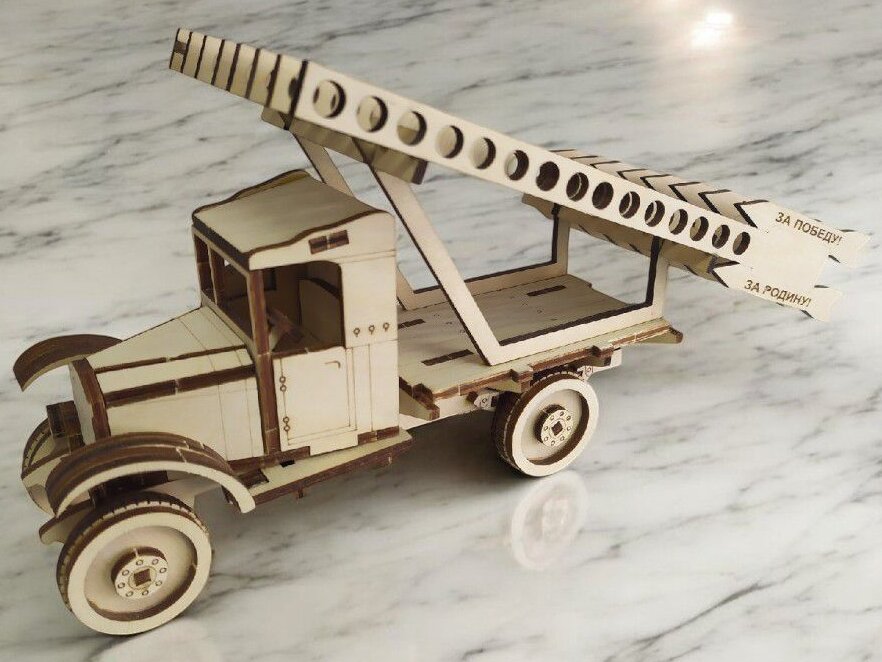 Intra απο ξύλο plywood 3mm-4mm πάχος – Σοβιετικός εκτοξευτής πυραύλων 3D ξύλινο μοντέλο 45x50 cm INTRAVECTRY-MY544209