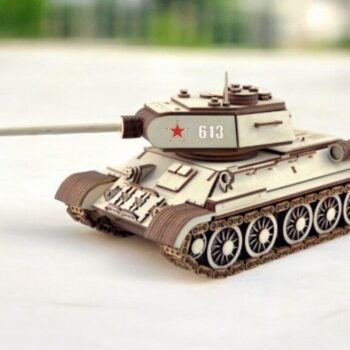 Intra απο ξύλο plywood 3mm-4mm πάχος – T-34 Σοβιετική δεξαμενή 3D μοντέλο ξύλου 25x25 cm INTRAVECTRY-MY553626 - Image 1