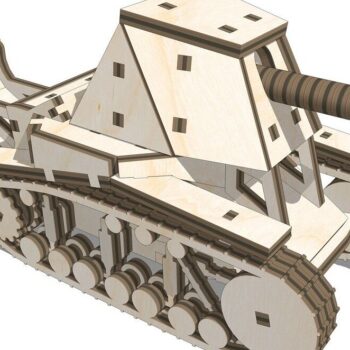 Intra απο ξύλο plywood 3mm-4mm πάχος – SU 18 Self Propeled Gun Tank 3D Wood Model 40x45 cm INTRAVECTRY-MY543923 - Image 1