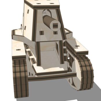 Intra απο ξύλο plywood 3mm-4mm πάχος – SU 18 Self Propeled Gun Tank 3D Wood Model 40x45 cm INTRAVECTRY-MY543923 - Image 3
