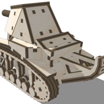 Intra απο ξύλο plywood 3mm-4mm πάχος – SU 18 Self Propeled Gun Tank 3D Wood Model 40x45 cm INTRAVECTRY-MY543923 - Image 4
