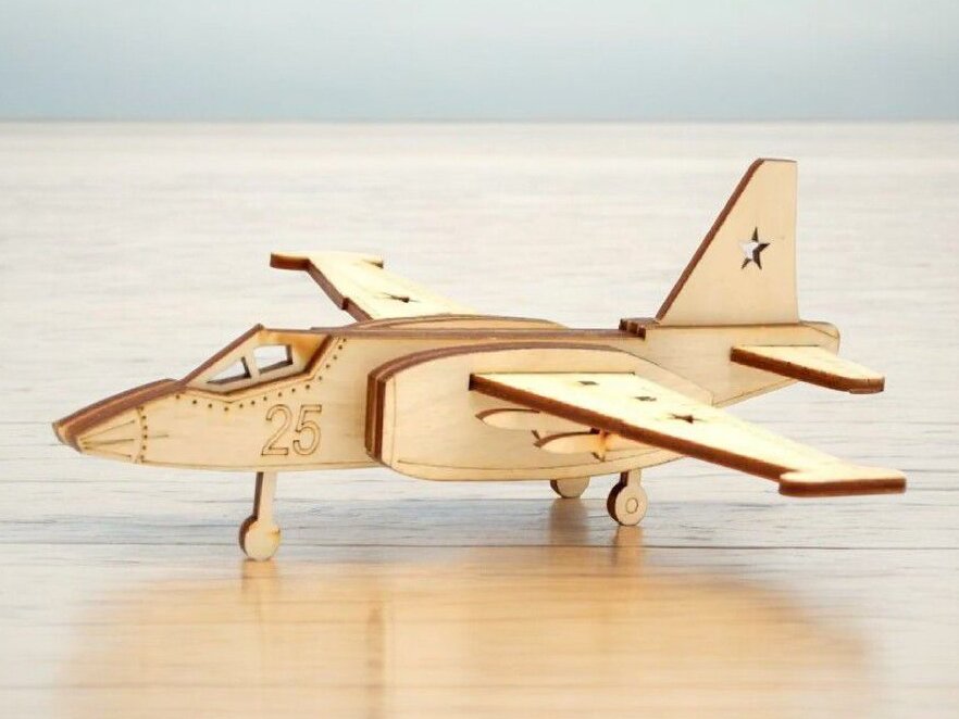 Intra απο ξύλο plywood 3mm-4mm πάχος – Fighter Plane 3D Wood Model Kit Puzzle 45x50 cm INTRAVECTRY-MY547159