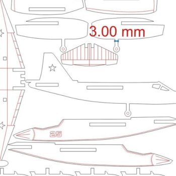 Intra απο ξύλο plywood 3mm-4mm πάχος – Fighter Plane 3D Wood Model Kit Puzzle 35x40 cm INTRAVECTRY-MY544387 - Image 4
